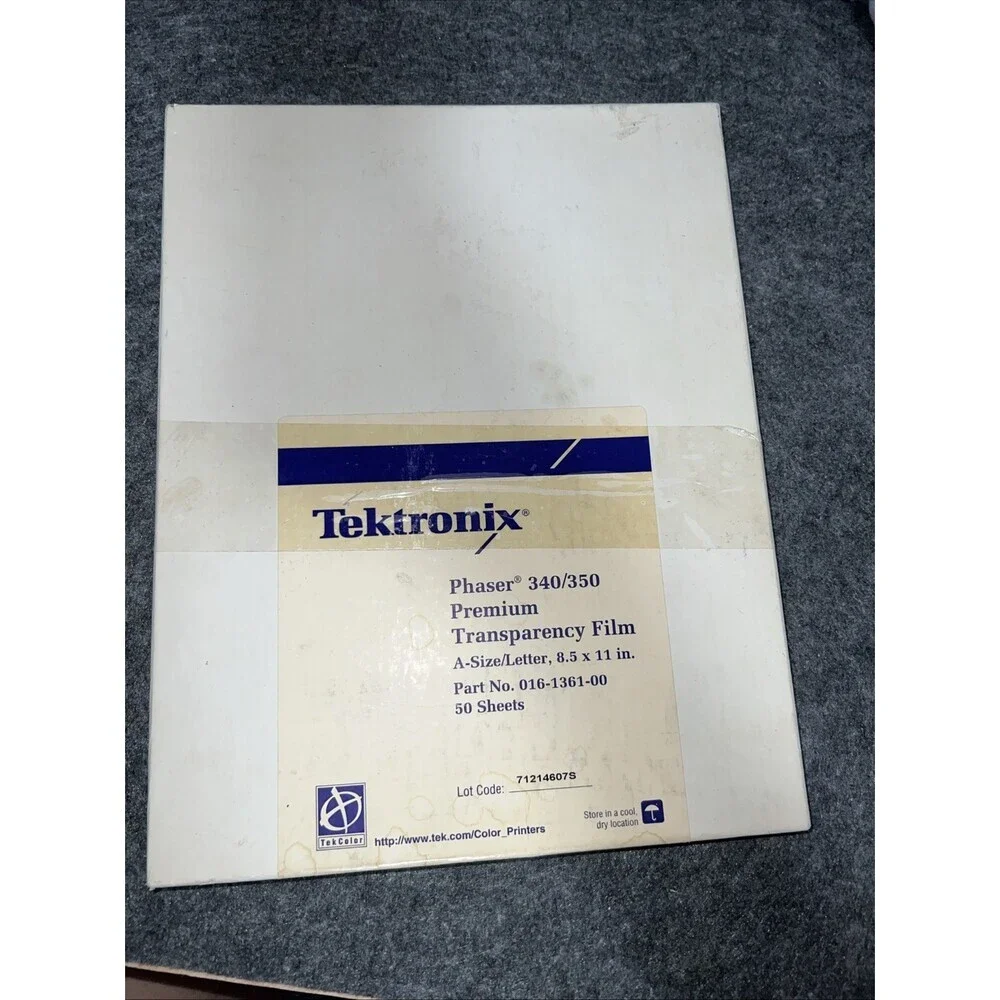 TEKTRONIX PHASER Premium340/350 STANDARD TRANSPARENCY FILM 016-1359-00 50 SHEETS